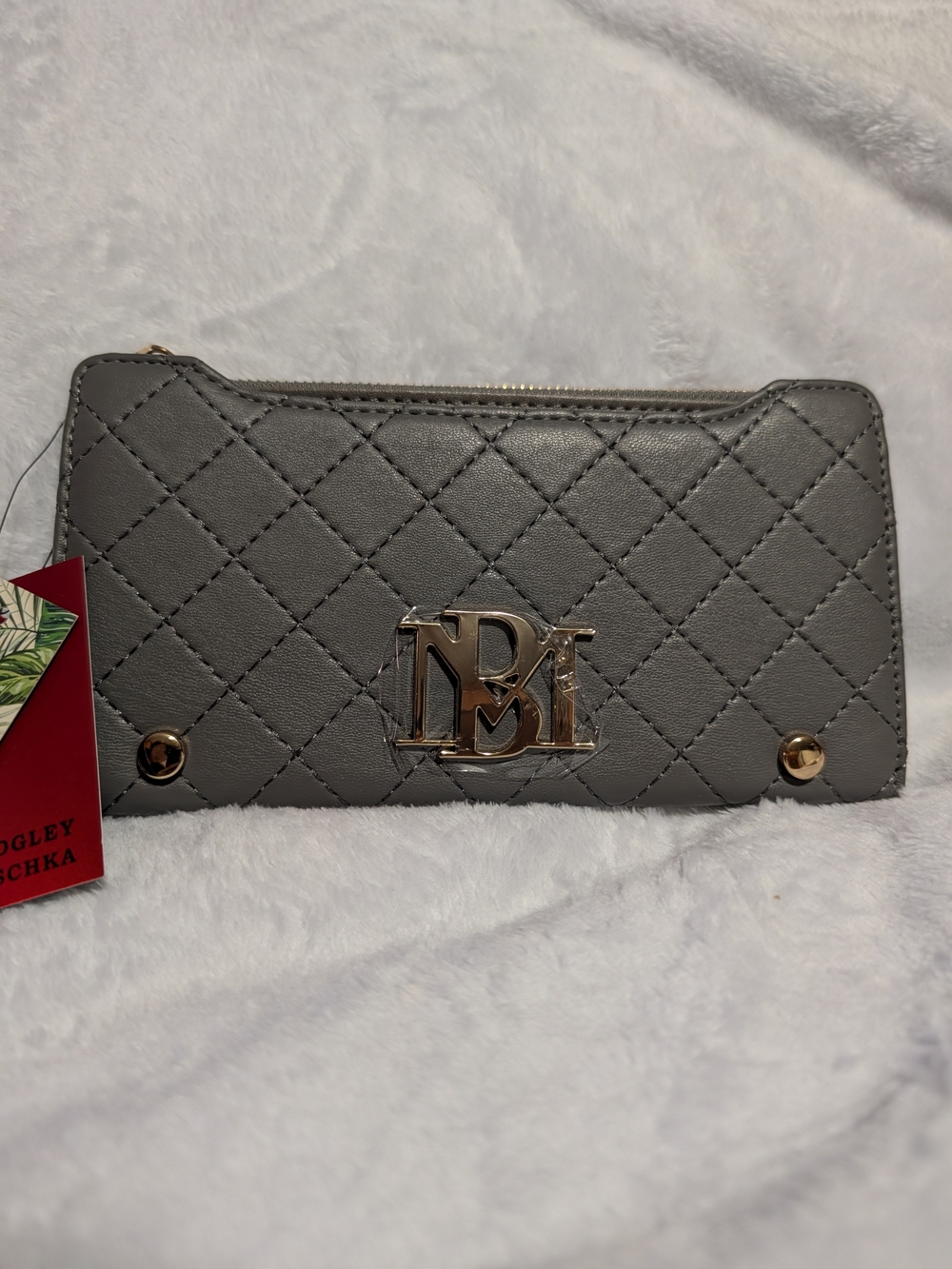 Badgley Mischka Diamond Quilted Long Cards Wallet